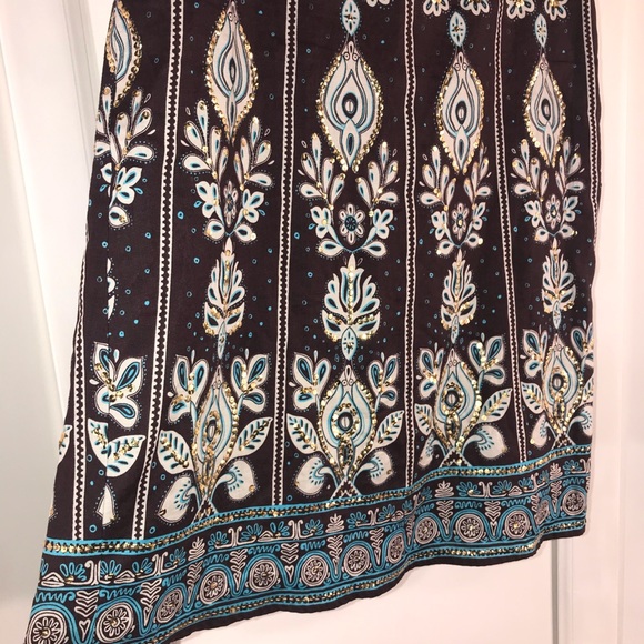 Linen Sequin Skirt by Carol Little - Picture 3 of 12